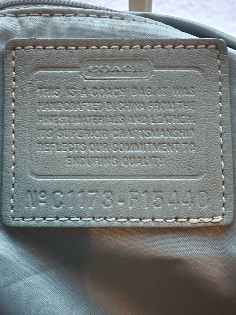 Coach Madison Sabrina Blue & Green Signature Satchel - Picture 5 of 8